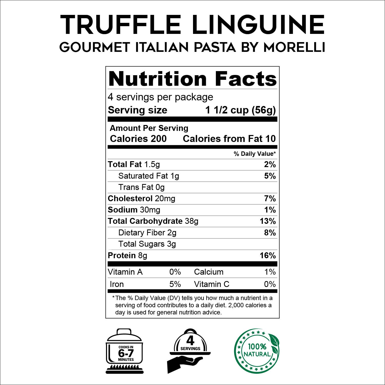 Truffle Linguine - Italian Pasta with Wheat Germ