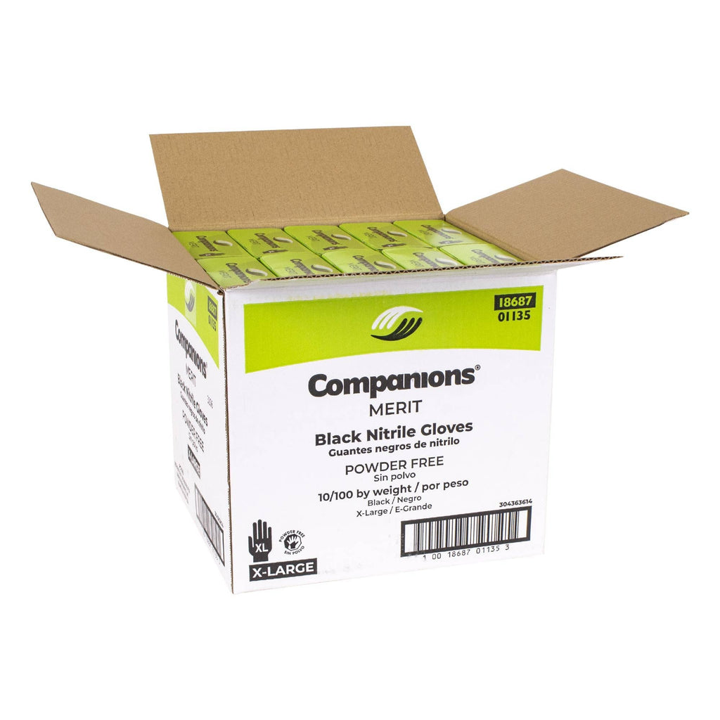 * Gloves Nitrile Black Powder Free Extra Large