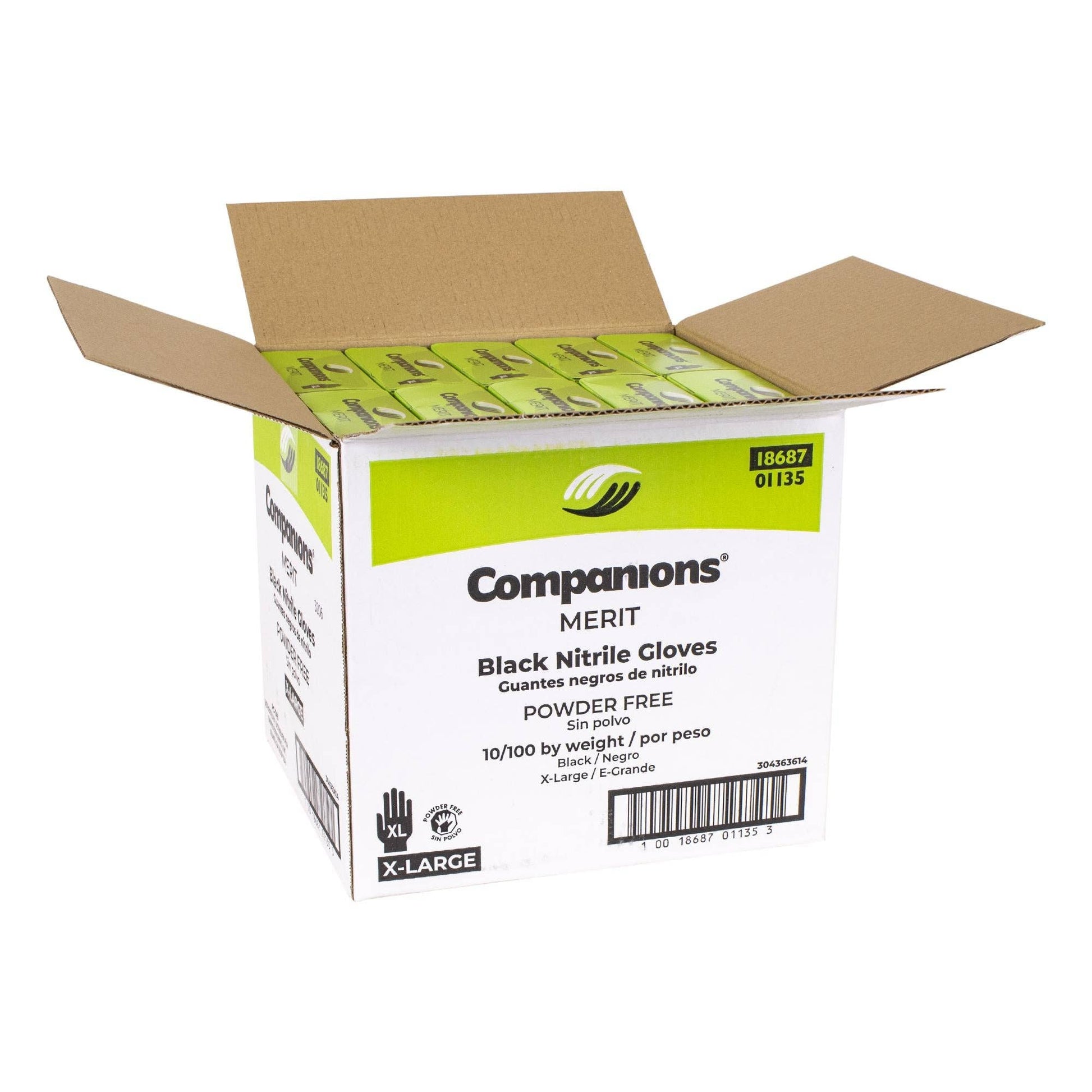 * Gloves Nitrile Black Powder Free Extra Large
