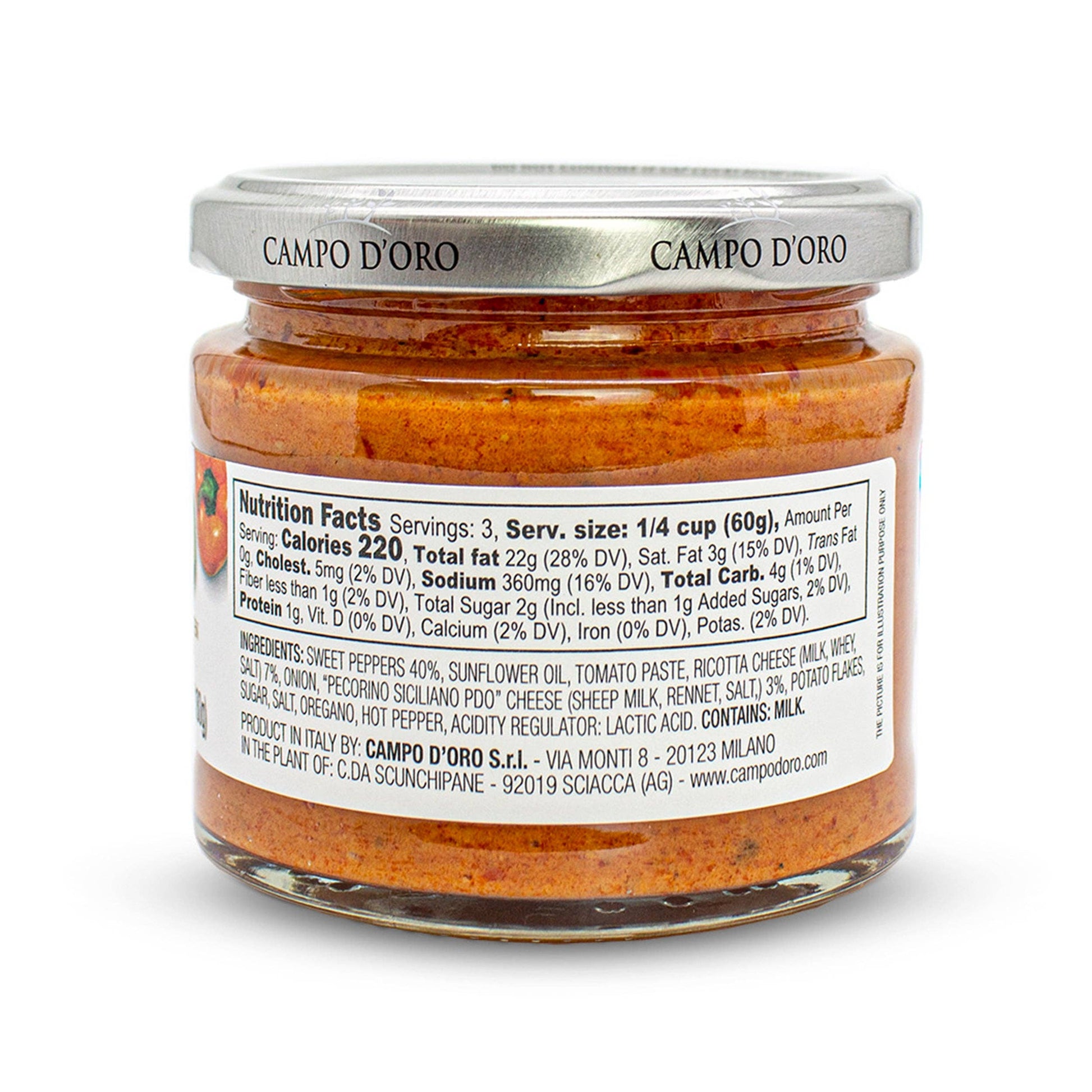Campo D'Oro Sicilian Pepper Pesto Ricotta and Pecorino 6.3oz