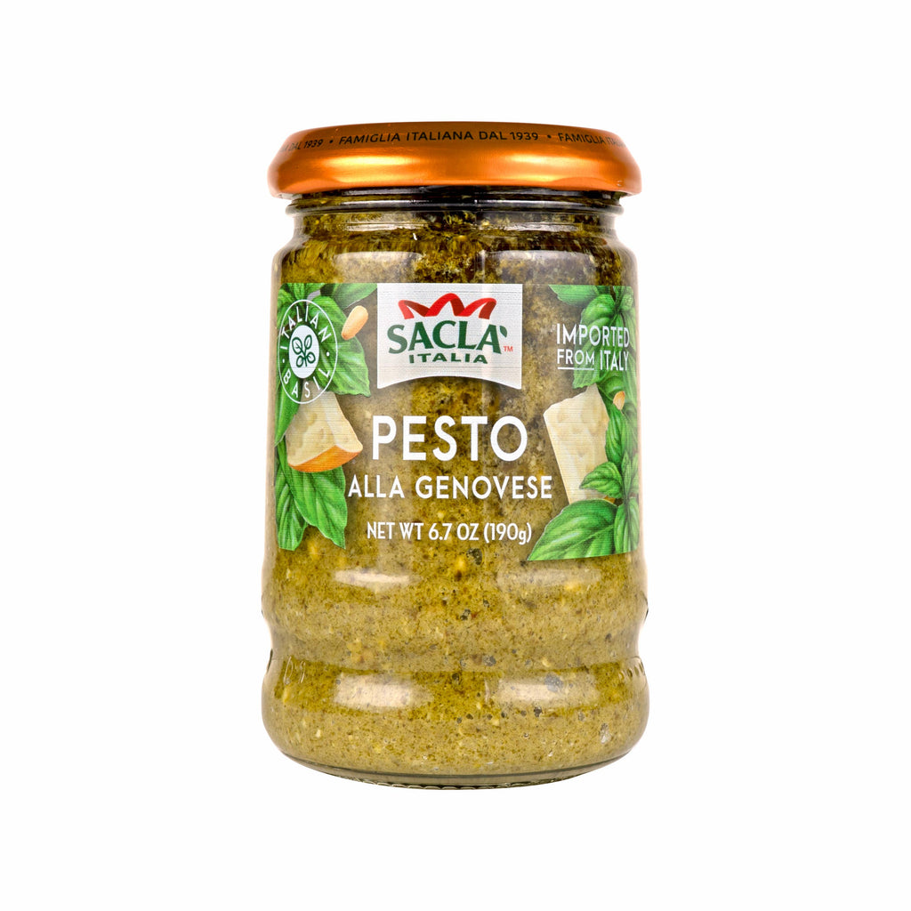 Sacla Italy Genovese Basil Pesto 6x6.7oz Green Pasta Sauce