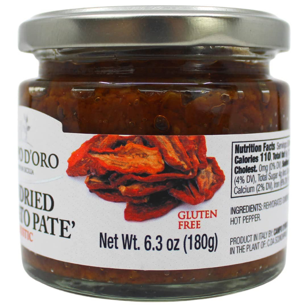 Campo D'Oro, Sundried Tomato Paté, Cream of dried Tomatoes in extra virgin olive oil 6.35 oz.