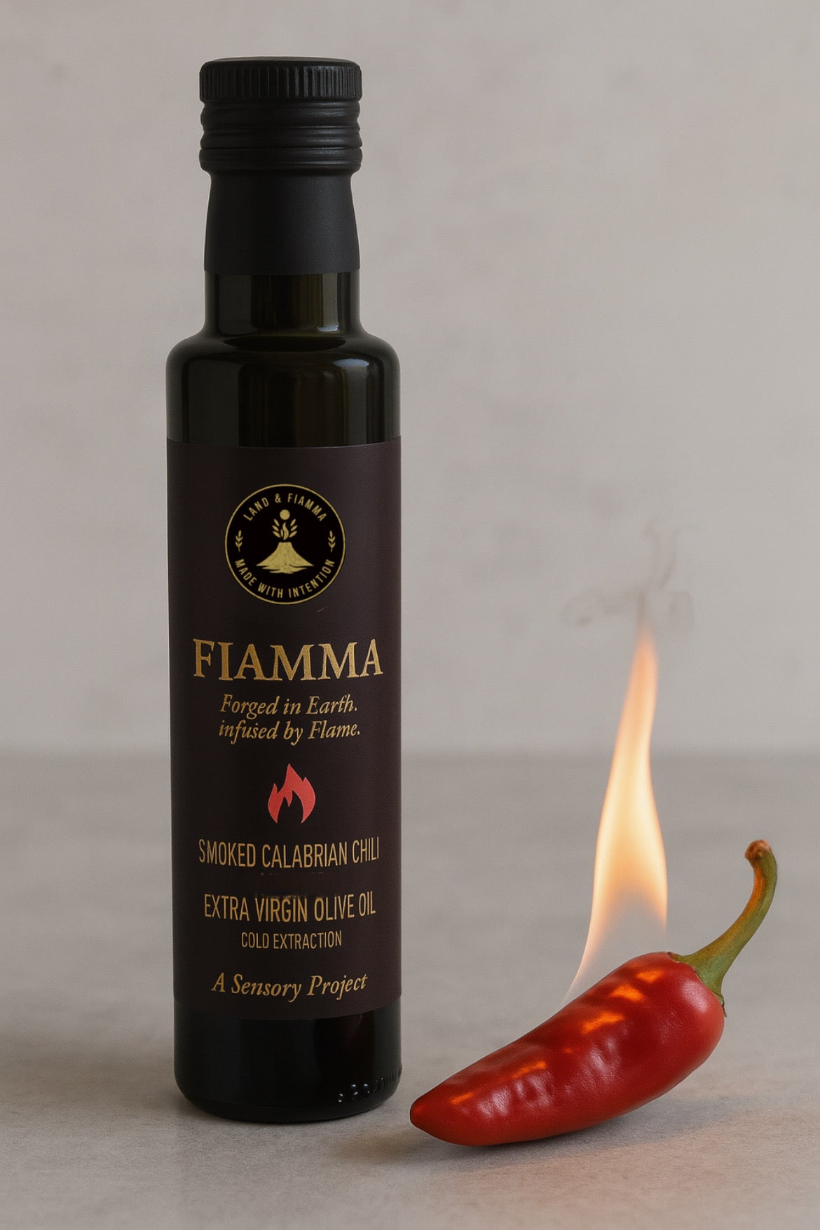 FIAMMA–Smoked Chili Infused Extra Virgin Olive Oil