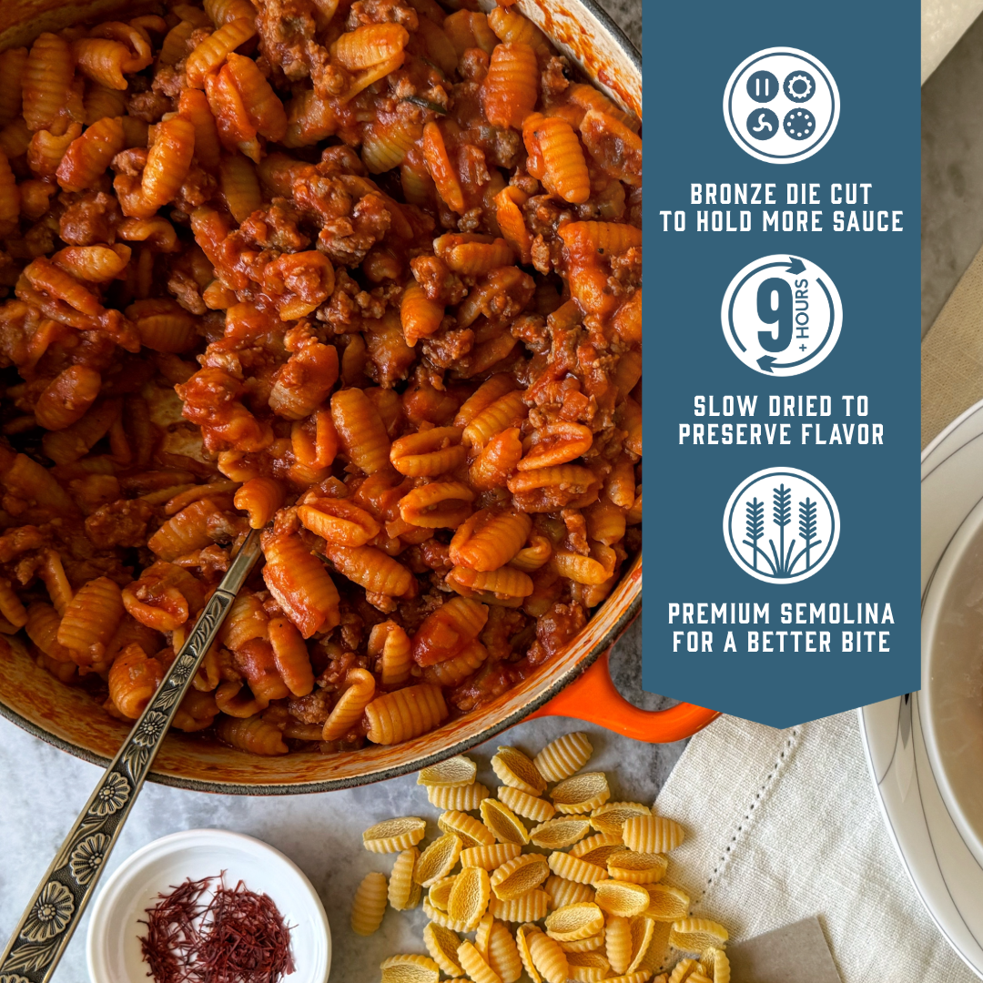 Saffron Malloreddus, Organic Specialty Pasta
