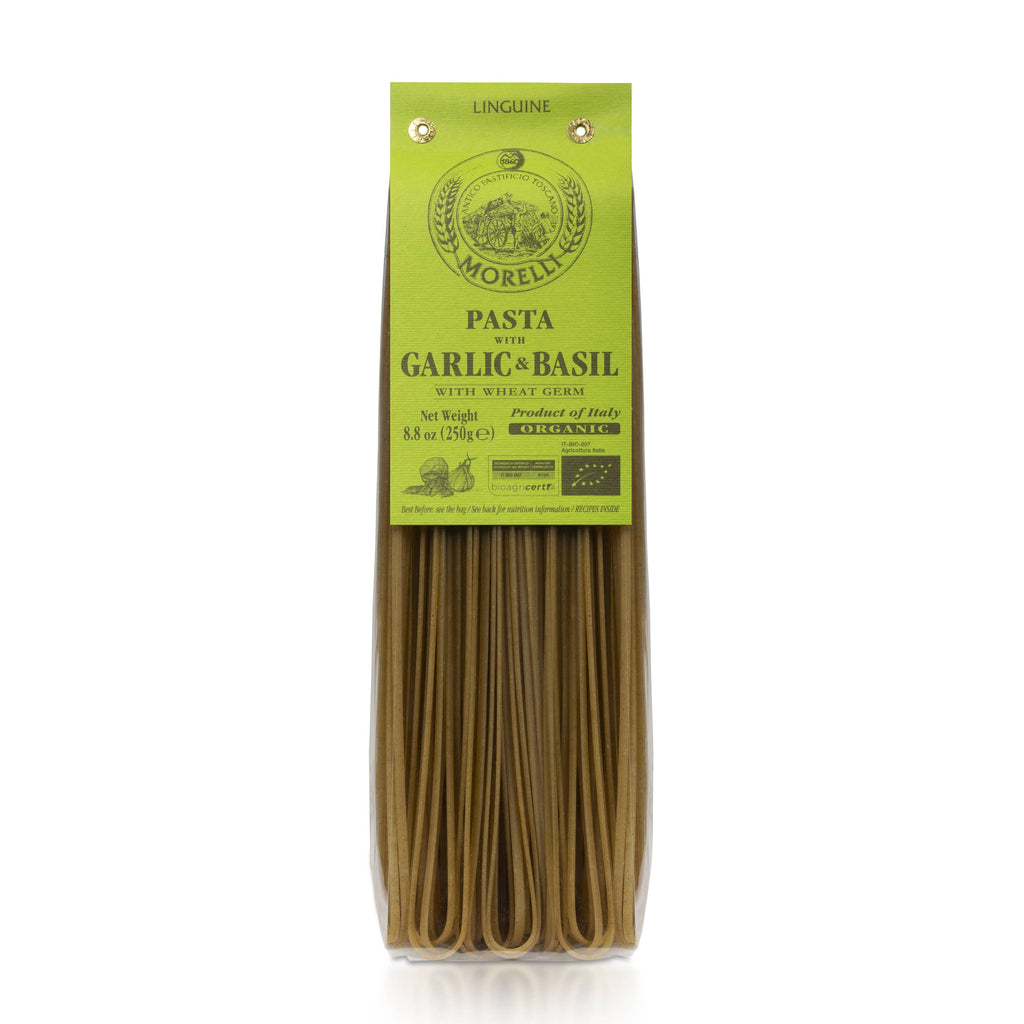 Organic Garlic and Basil Linguine - Flavored Italian Pasta