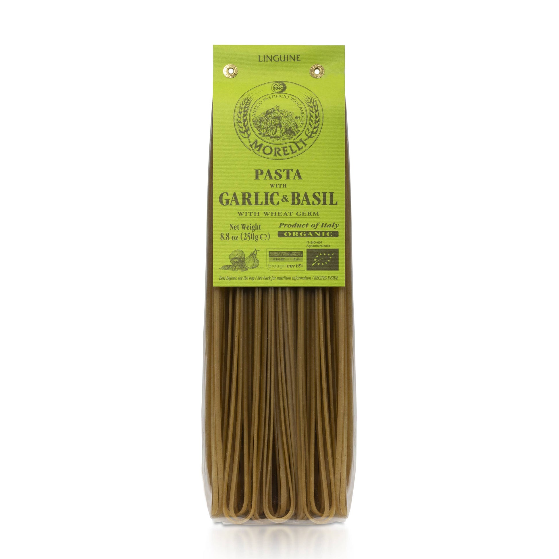 Organic Garlic and Basil Linguine - Flavored Italian Pasta