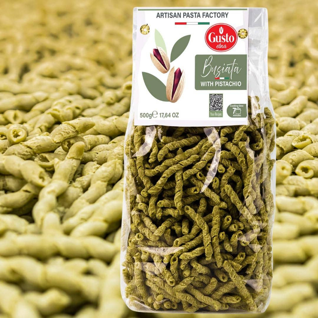 Gusto Etna, Pistachio Busiata Pasta, Spiral Pasta (500 g)