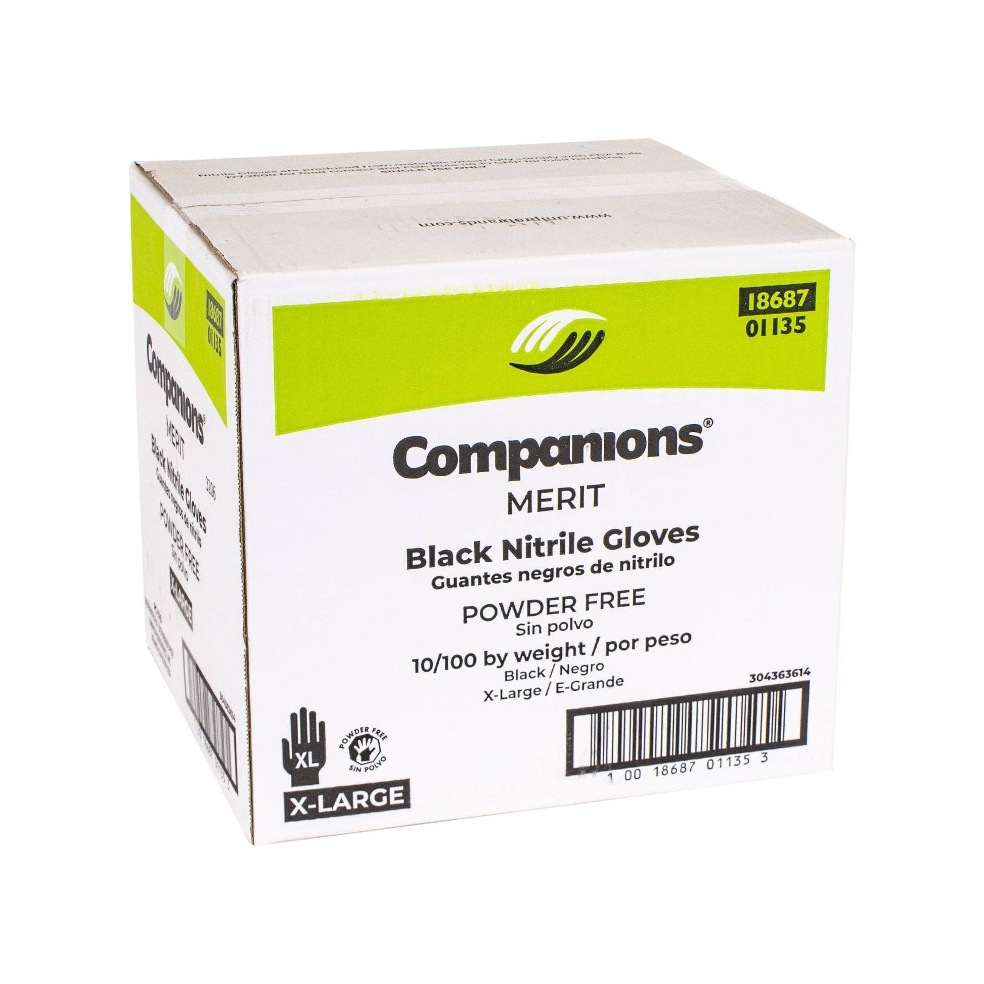 * Gloves Nitrile Black Powder Free Extra Large